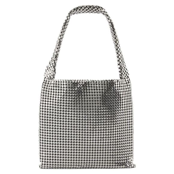 Medium Silver Pixel Shoulder Bag - Rabanne - Aluminium - Silver - Picture 3 of 4